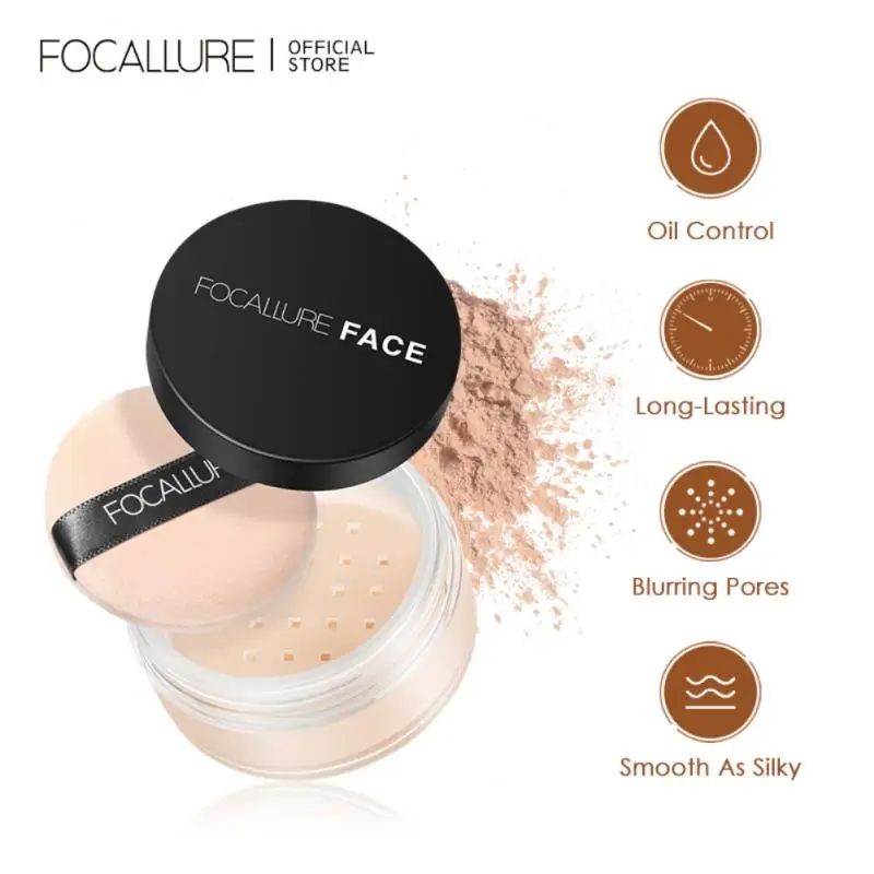 ❣️ FOCALLURE Loose Powder Oil Control Natural Bedak Tabur FA15 Waterproof Setting Powder