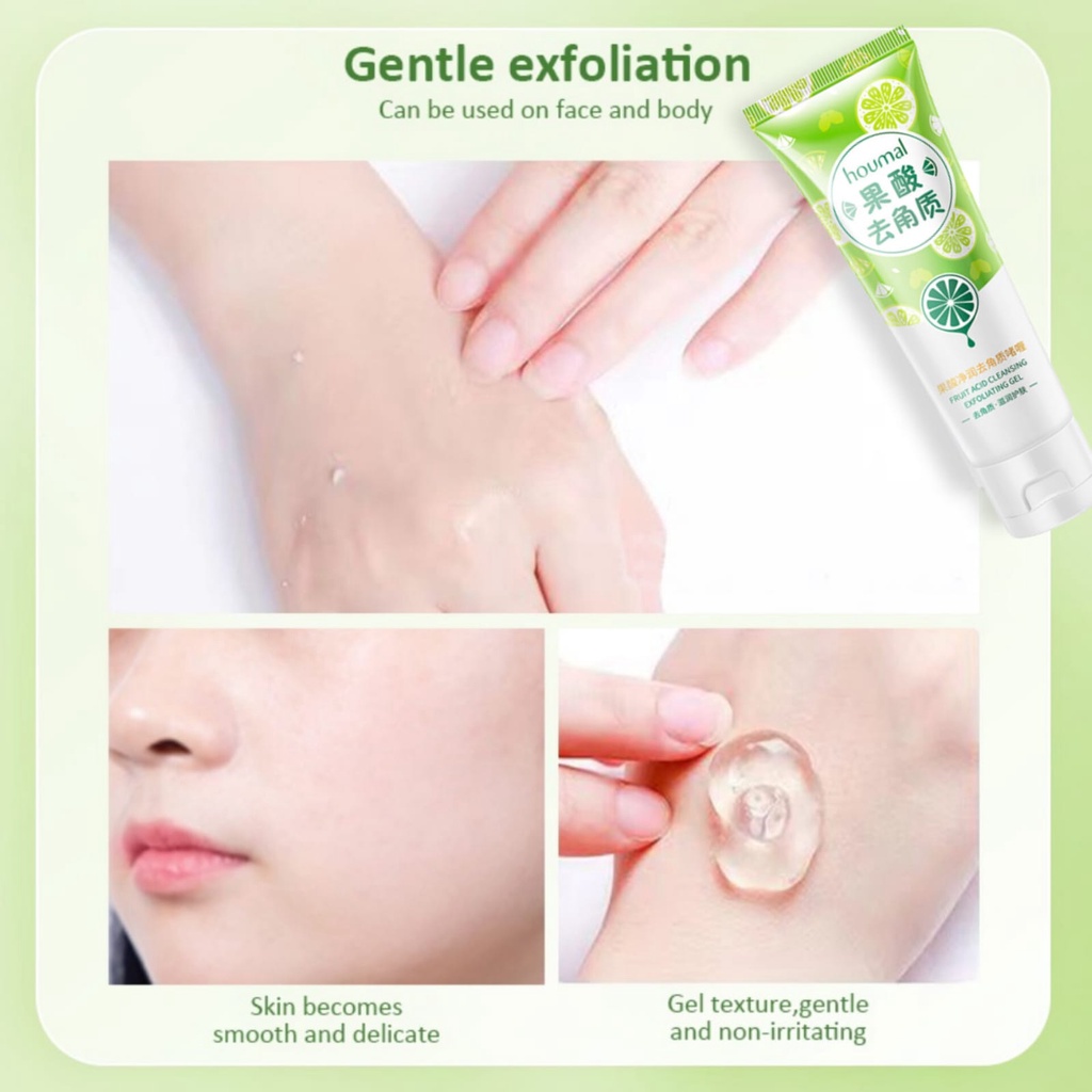 [ 80gr ] Houmal Fruit Acid Exfoliating Gel 80 Gr Facial Glowing Blackhead Cleaner Peeling Gel