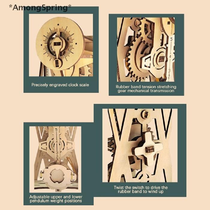 

Terlaris Pf263 Amongspring 2022 3D Assembly Wooden Puzzle Diy Pendulum Clock Ma
