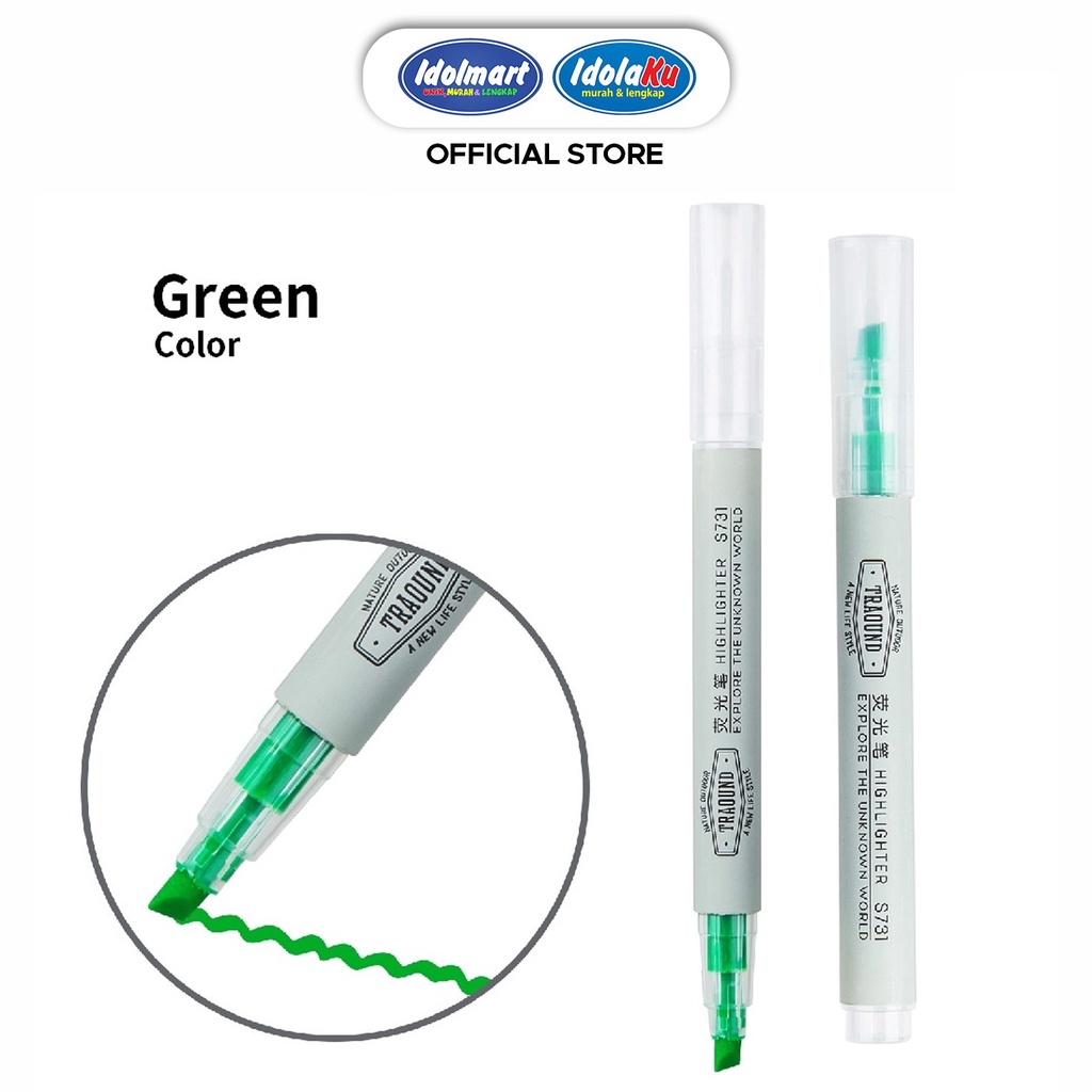 

IDOLMART Deli Highlighter 6-Warna Candy S731 / Hijau / pcs