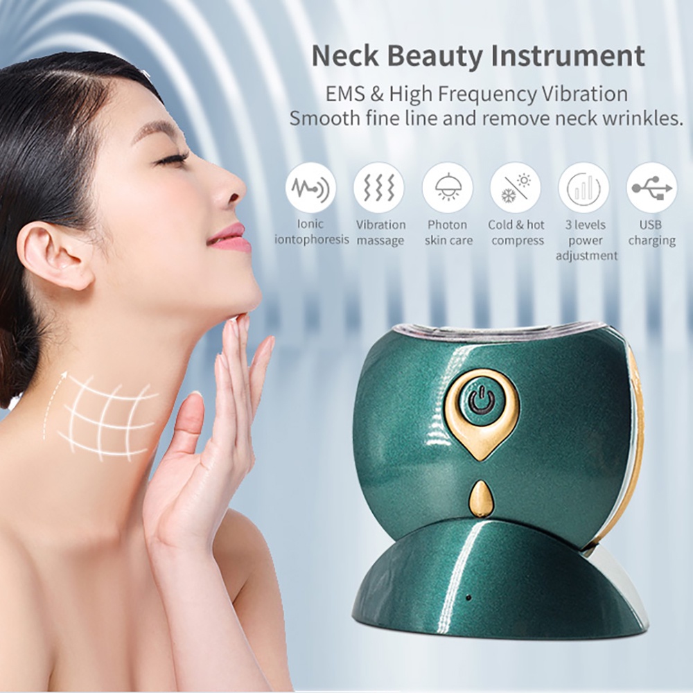 Neck Massager OKACHI GLIYA New Arrival Facial Massage Skin Firming Wrinkle Removing Vibration Cold H