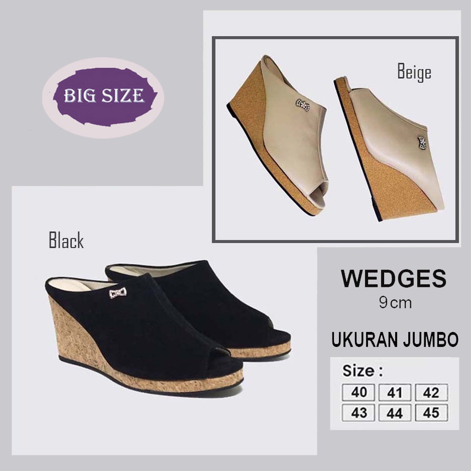 WEDGES AQ-120 BIG SIZE / sandal sepatu wedges wanita ukuran jumbo-besar