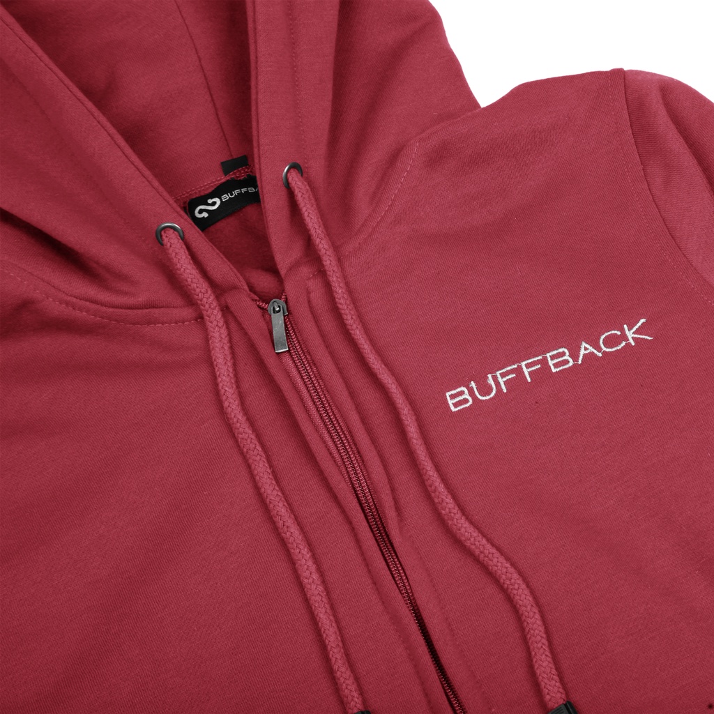 Buffback Jaket Hoodie Zipper - Dusty Pink