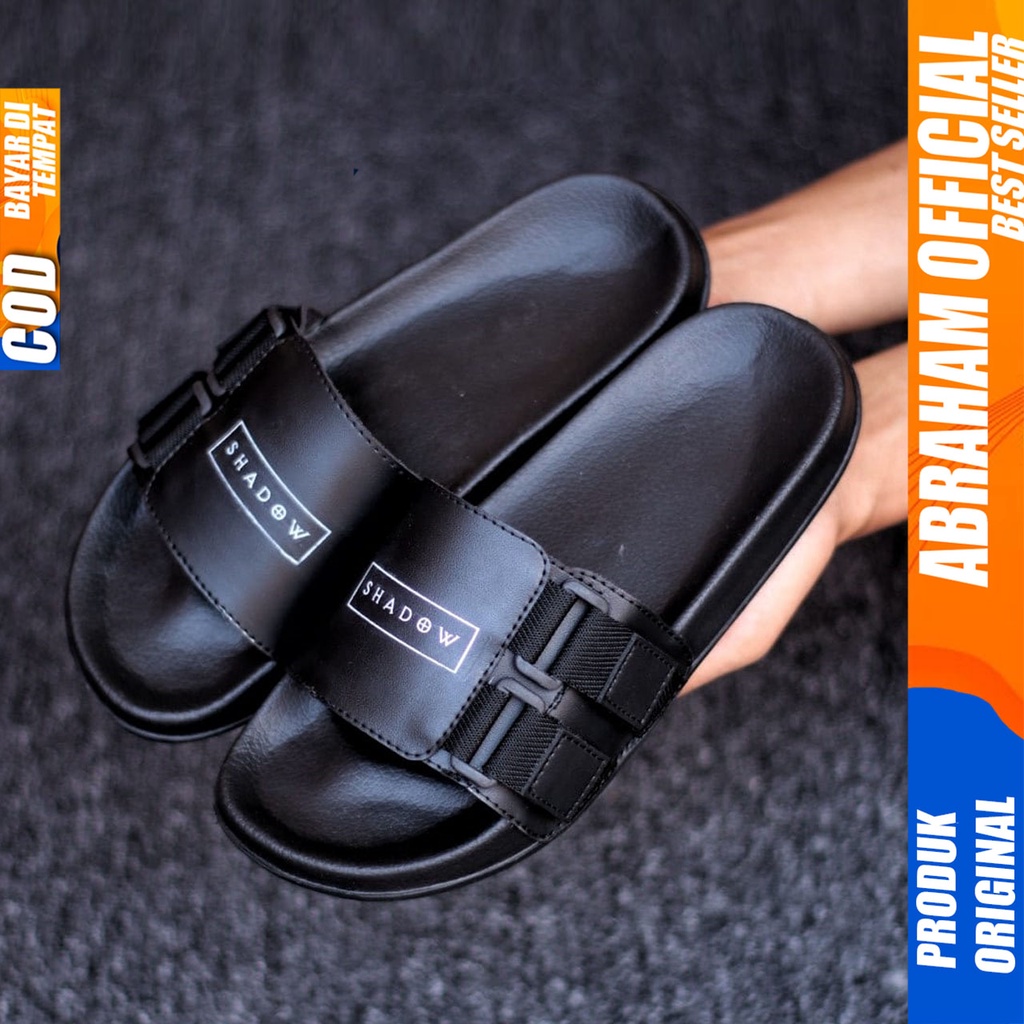 ABRHM FLUX Sandal Slide Pria Sandal Slop Pria Kulit Pu Sendal Selop Cowok / Cowo Keren Ori Kekinian