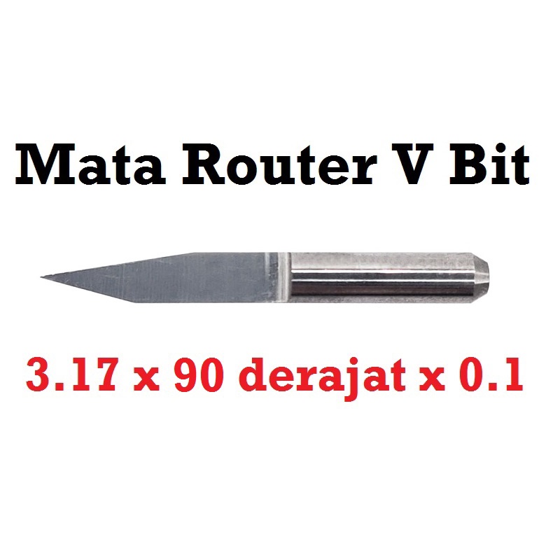 [HAEBOT] Mata Router Grafir V Bit 90 derajat 0.1mm 3.17mm PCB Acrilik Tungsten Carbide V-Shaped Pisau Ukir CNC 90 degree