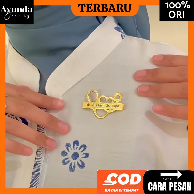 Bros nama Custom lapis emas Bros hijab Bros Dokter