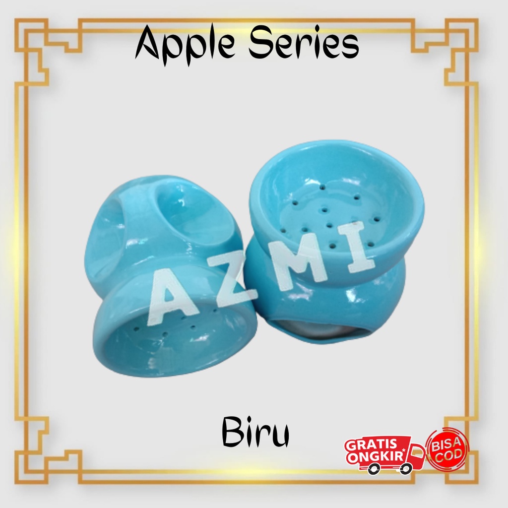 Tempat Bakaran Dupa Kramik Buhur Wadah gaharu Bukhur Prapen Keramik Motif Apple By MH Keramik