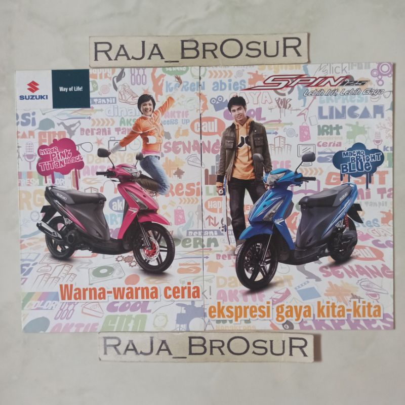 Poster brosur katalog leaflet Suzuki Spin/Spin125/Spin 125 SR 2008-2009