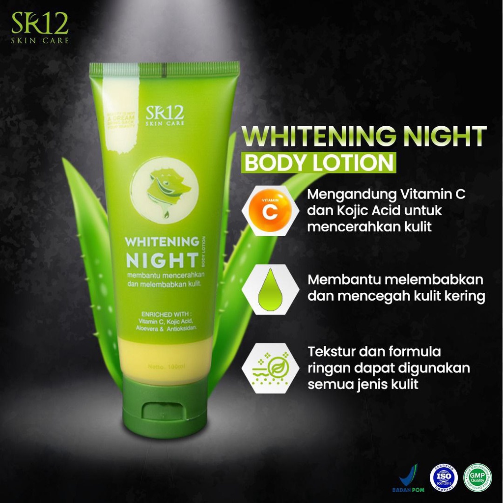 LOTION PEMUTIH BADAN BPOM TERLARIS / SR12 WHITENING BODY LOTION / LOTION PENCERAH AMAN &amp; ALAMI