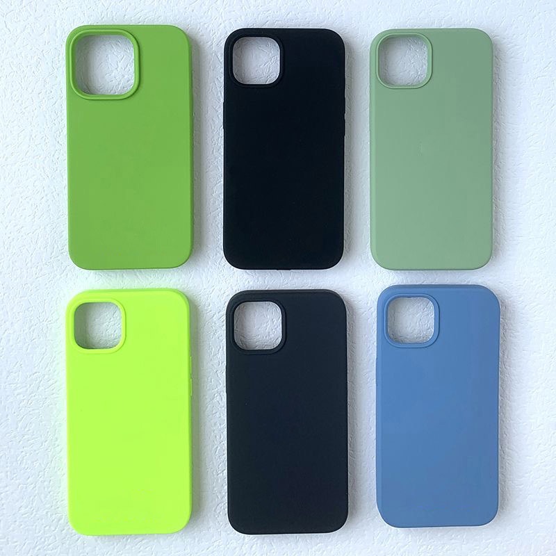 [Logo] Colorful Silicone Case for iPhone 11 12 13 Pro Max Full Cover Protector