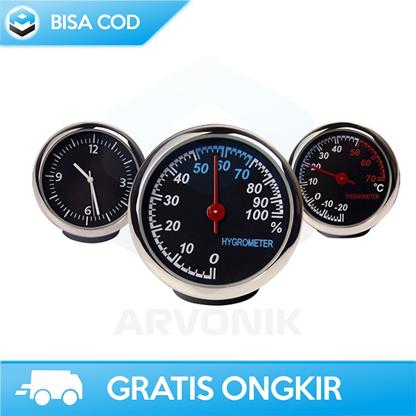 JAM MULTIFUNGSI HYGROMETER THERMOMETER JAM INTERIOR MOBIL BY OTOHEROES