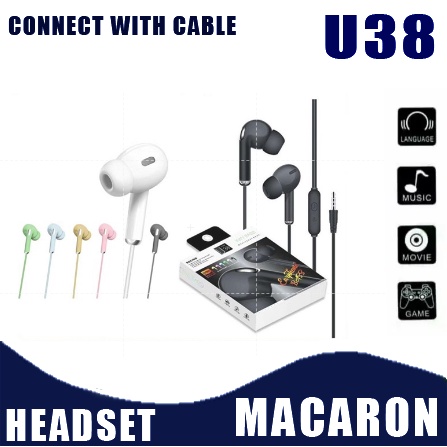Handsfree /Headset Macaron U38 Music Streo