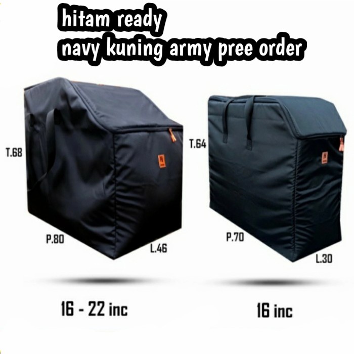#@#@#@#@] tas box cover sepeda Lipat 16-22 inch/PEXBOX untuk sepeda lipat-hitam