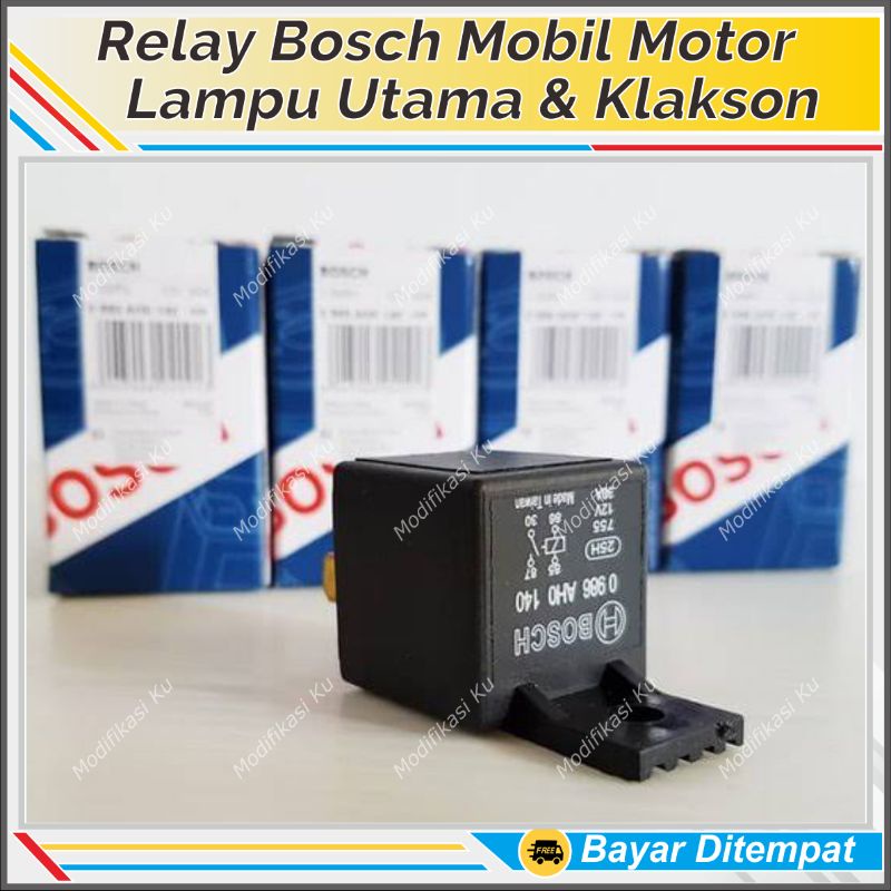 RELAY KLAKSON LAMPU 4 KAKI 30/40A BOSCH (RELAI RELE RILAI)