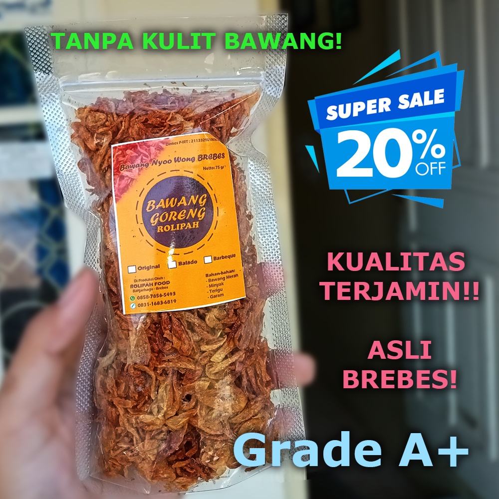 

Bawang Goreng Brebes Asli 75gr / 115gr - Tanpa Kulit Bawang