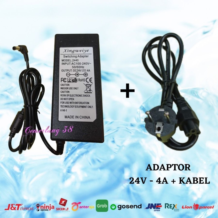 Switching Adaptor 24V 4A + Kabel Adapter Power Supply PSU DC 24 V 4 A - 115 cm