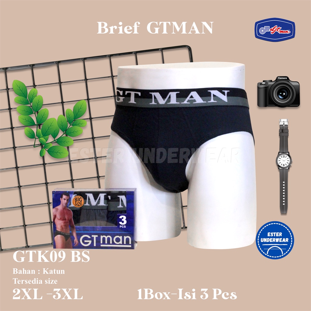 Celana Dalam Pria Big Size GTMAN GTK09 BS 1Box Isi 3 Pcs