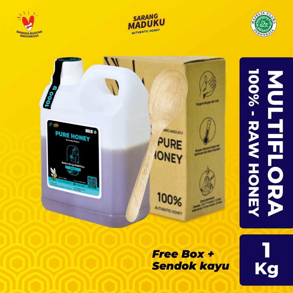 

Madu Murni Asli Nektar Bunga Multiflora Sarang Maduku 100 Alami 1kg