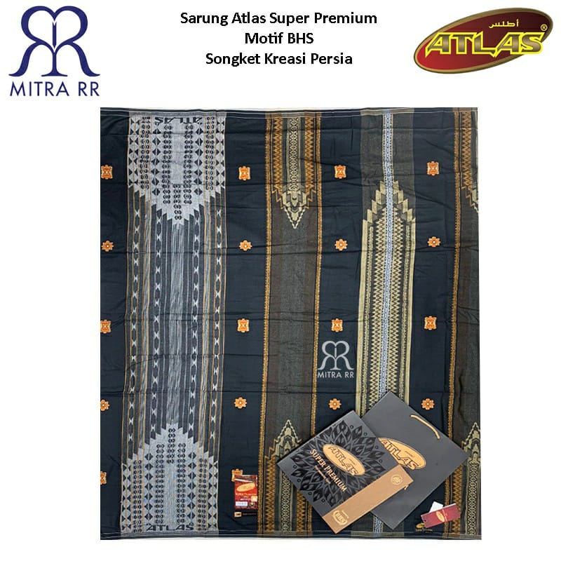 Sarung Tenun Atlas Super Premium Songket Kreasi Persia Motif BHS