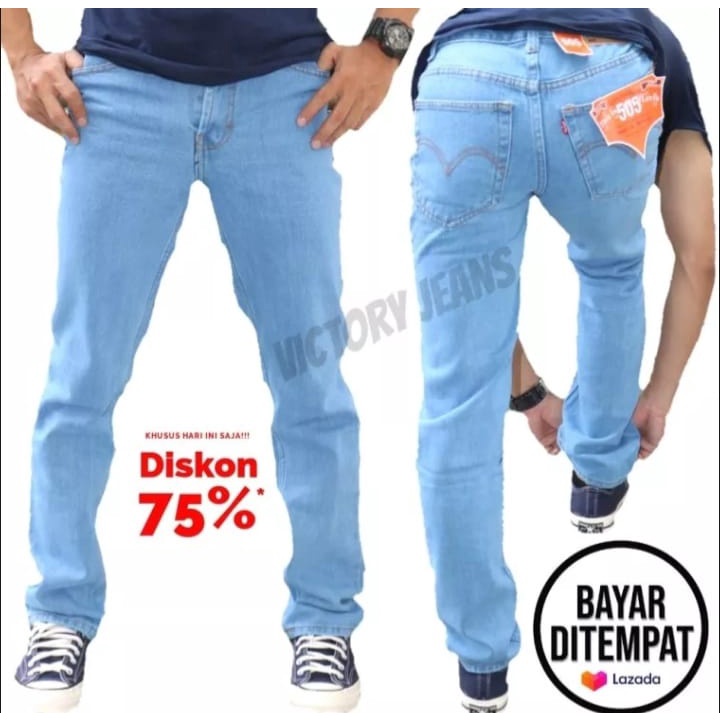 Celana jeans standart / jeans reguler pria - basic Celana panjang- Jeans cowok cowo