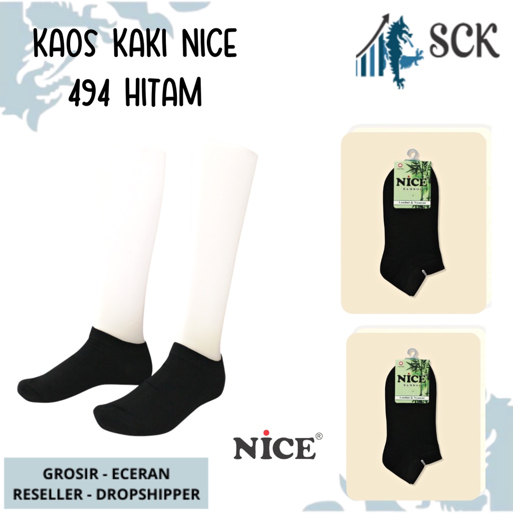 Kaos Kaki Wanita NICE 494 Polos Hitam / Kebutuhan Wanita / Invisible Socks Wanita Bawah Mata Kaki Cewek - sckmenwear