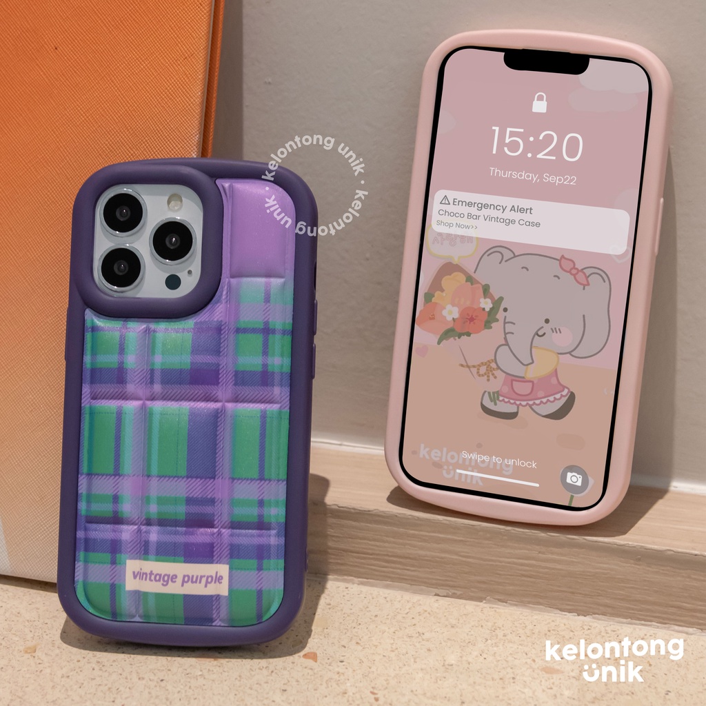 For iPhone - Choco Bar Vintage Puffy Case