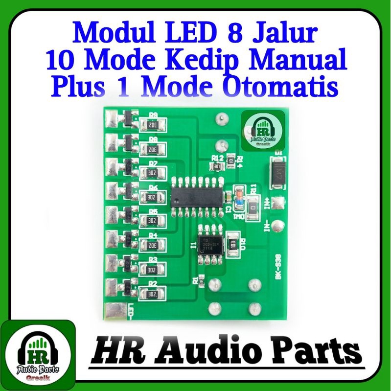 Modul LED 8 Jalur 8TR 10 Mode Kedip Manual + 1 Mode Otomatis BK-S38 BK S38