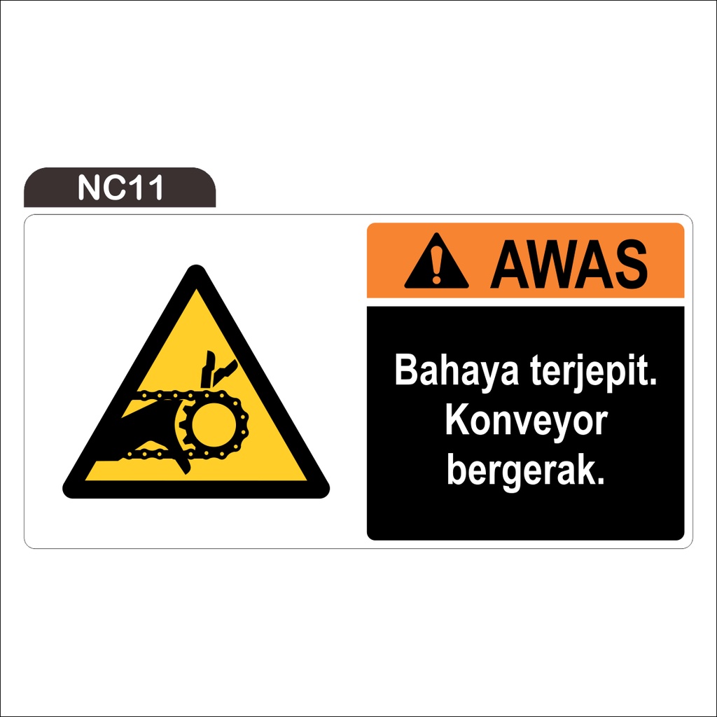 

RAMBU BAHAYA TERJEPIT KONVEYOR BERGERAK (STICKER ONLY)