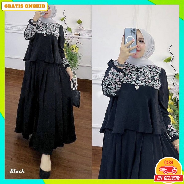 Juba 1 Set Jilbab Baju Ghamis Syar'I Terbaru Pakaian Wanit Muslimah Bahan Tebal Pakean Fashion Musli