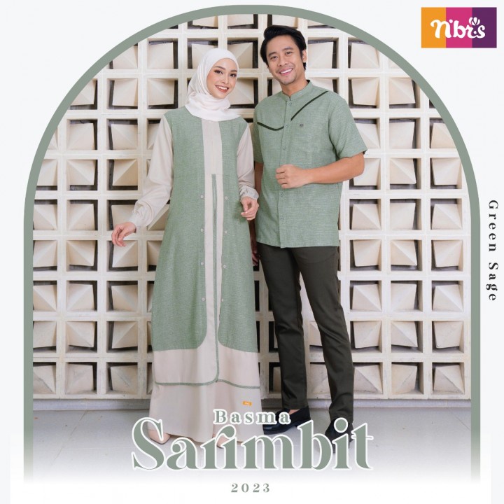 Baju Couple Keluarga Nibras Basma Sage Green