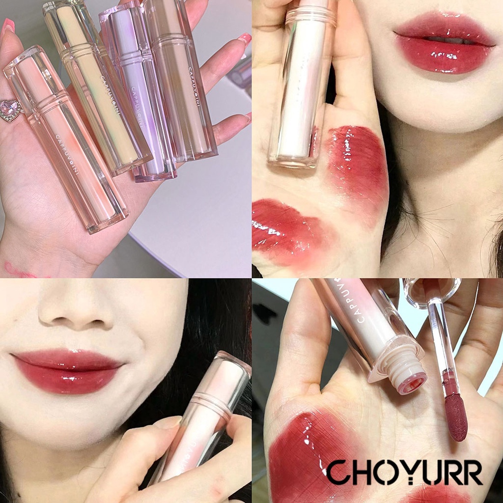 【COD】Cappuvini Lip Glaze Iced Tea Mirror Surface Jelly Mirror Lip Gloss Korean Original Tahan Air Tahan Lama -CH