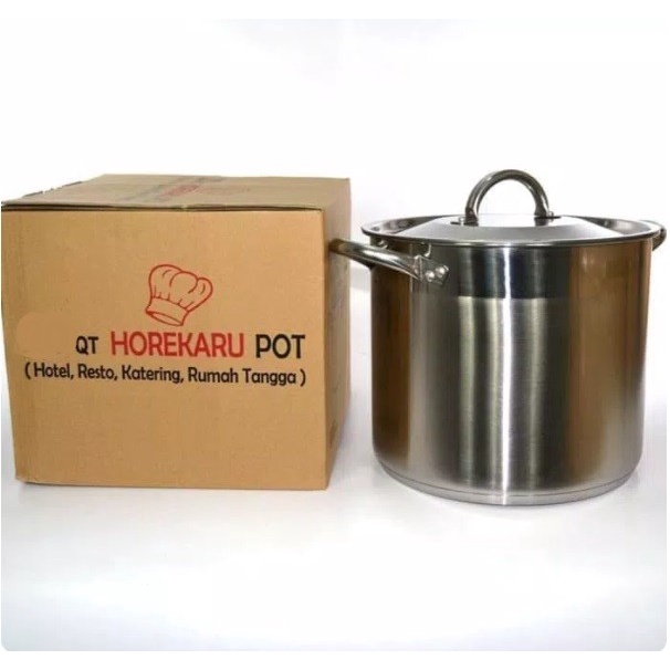Supra Panci Stockpot 20 QT 20QT HOREKARU Induksi Stainless TEBAL