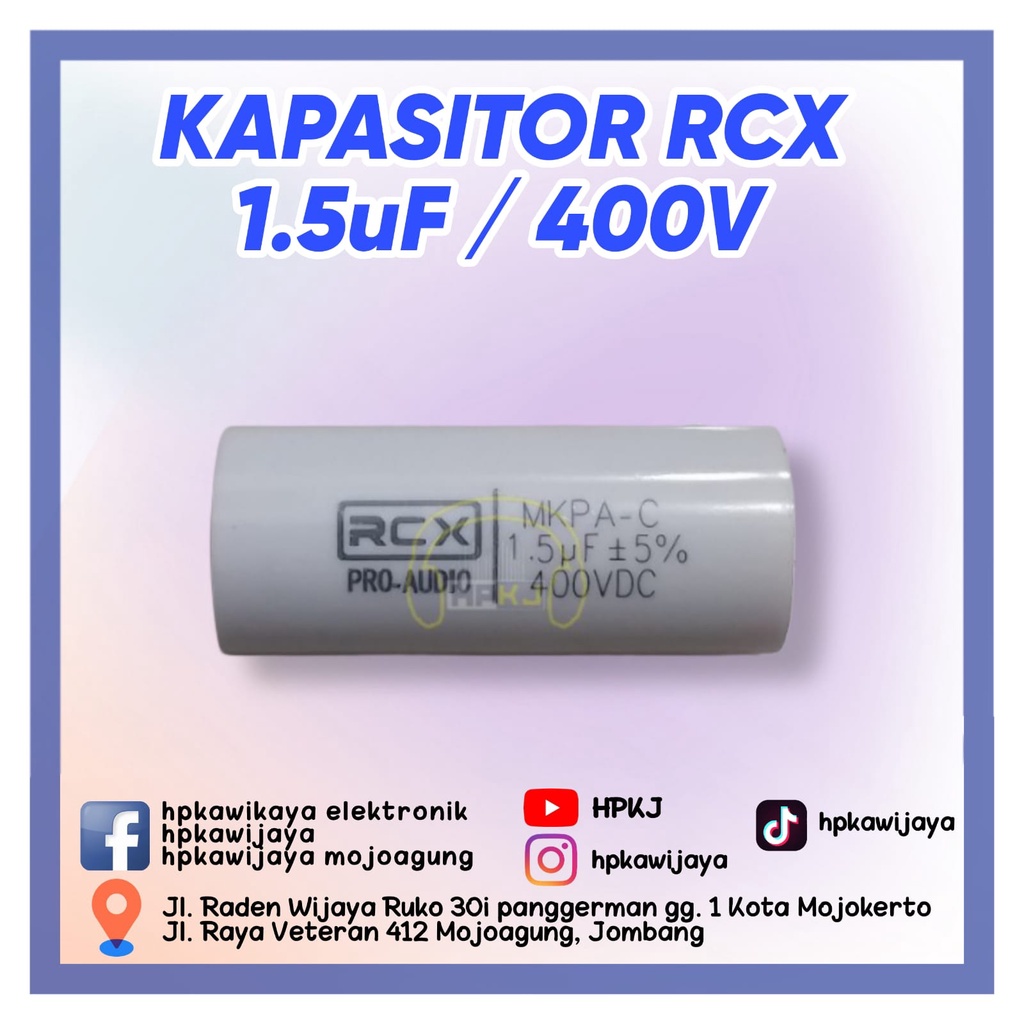 KAPASITOR RCX 1.5 uf 400 v kapasitor capasitor rcx 1,5uf 1.5uf 400v
