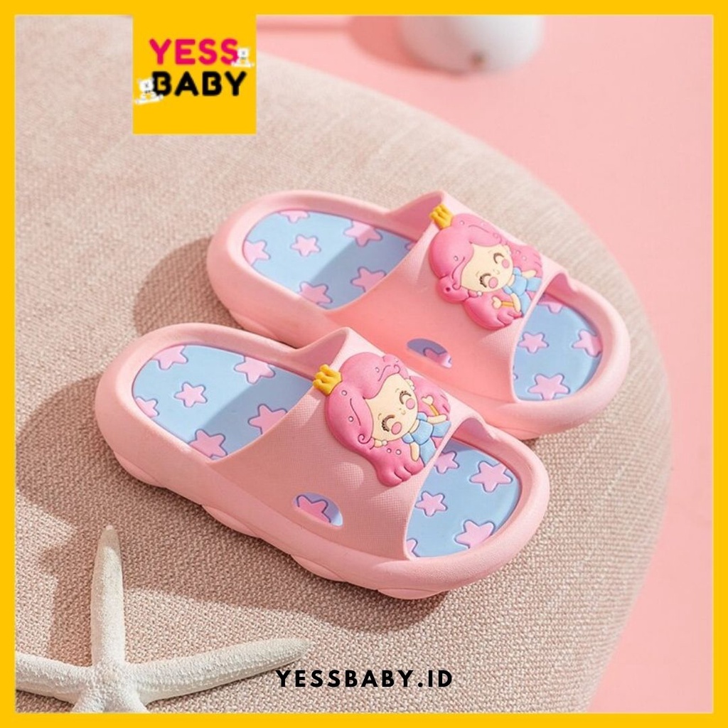 [COD] YESSBABY TWINKLE STARS Sandal Slop Anak Laki-laki Perempuan Cewek Motif Karakte Lucu Termurah Sepatu Import Fashion Terbaru Kekinian