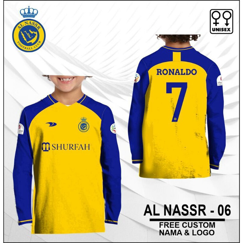 jersey kaos bola tim al nassr ronaldo anak