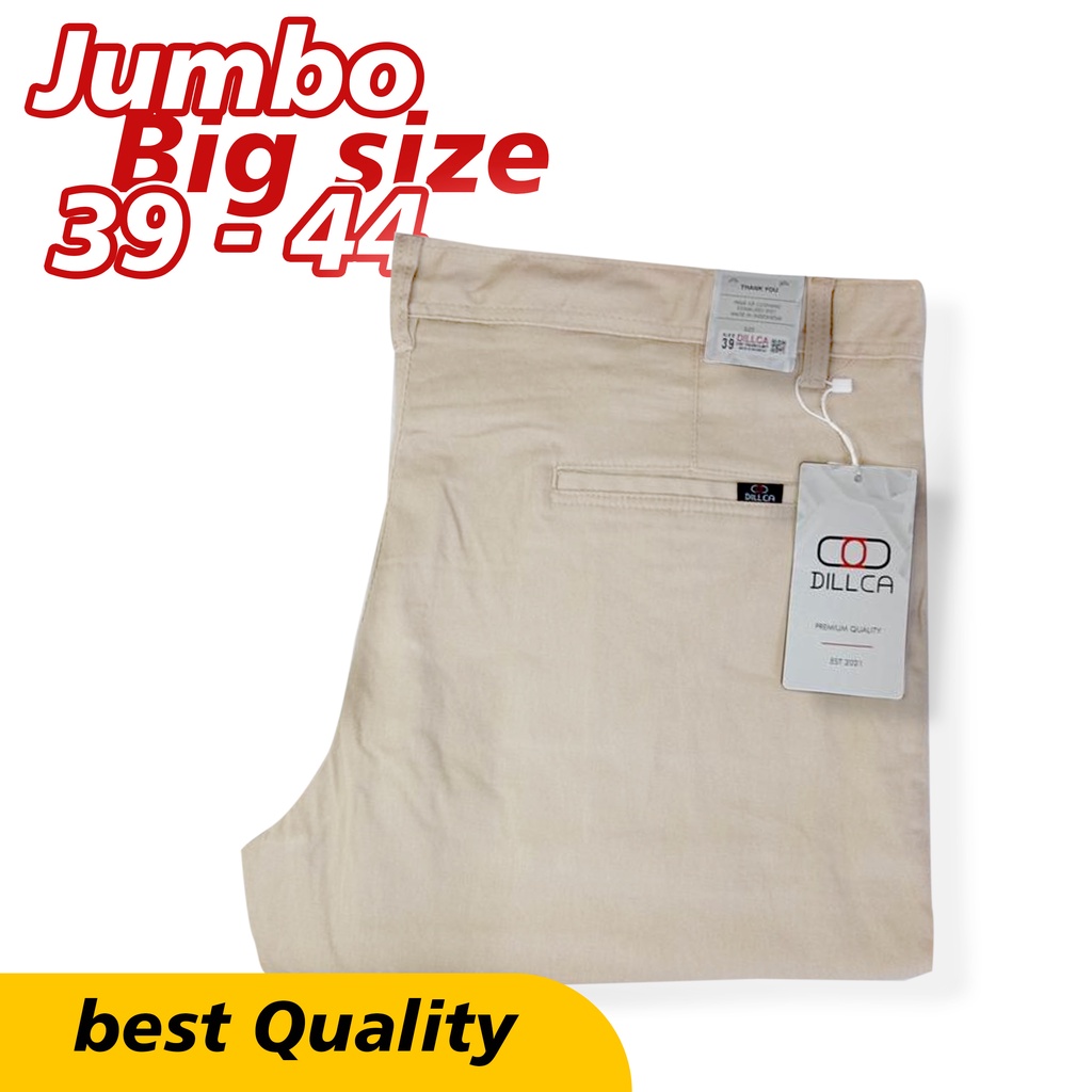 Celana Chinos Panjnag Jumbo Dillca emdere terbaru streach size 39 sampai 44 moca coklat premium distro