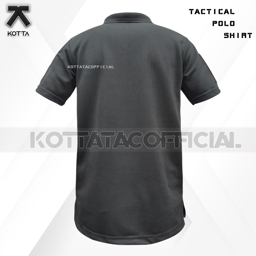 KAOS WANGKI TACTICAL HITAM - KAOS KERAH TENTARA - POLO SHIRT TACTICAL - KAOS TACTICAL PRIA HITAM