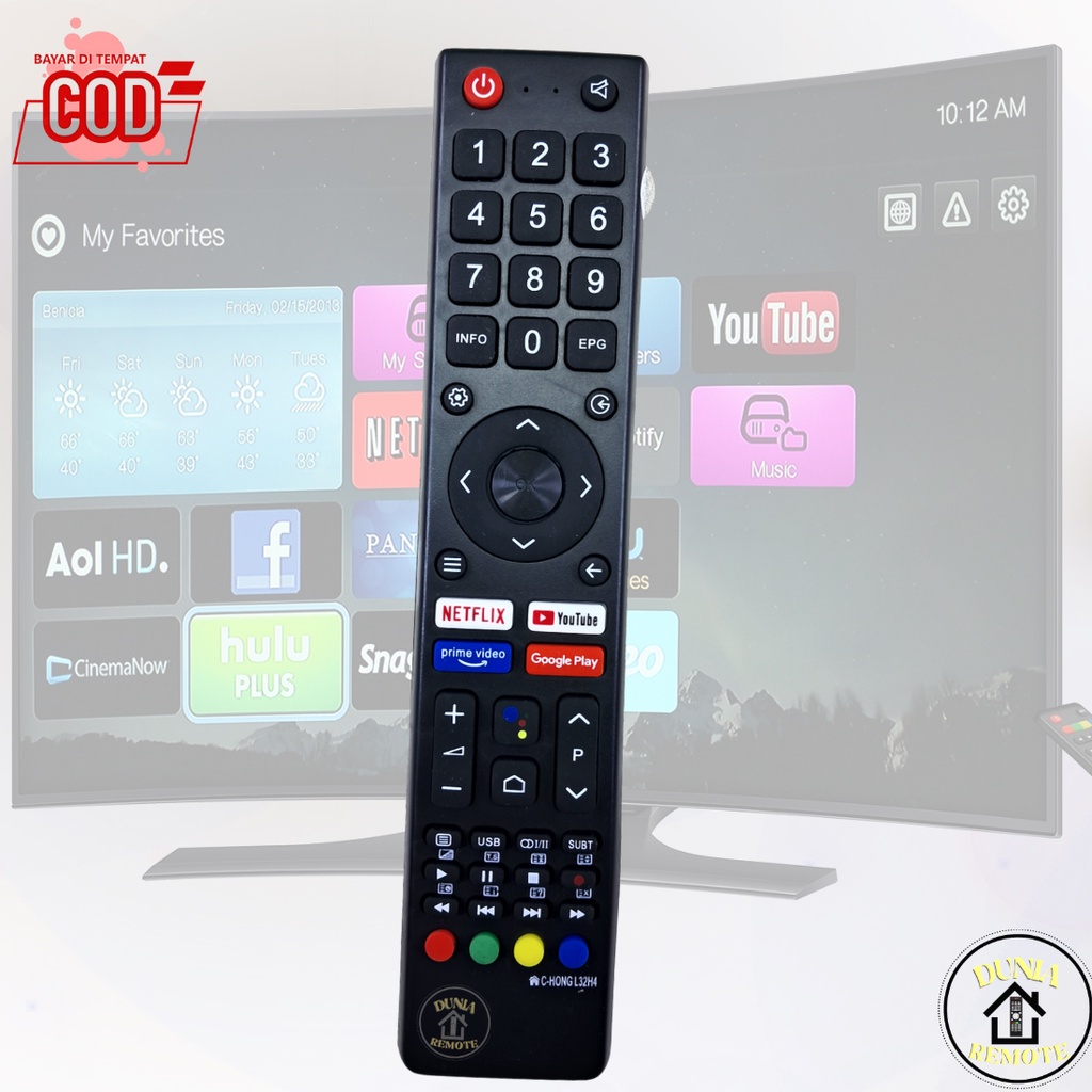 Remot Remote Smart TV CHANGHONG LCD LED TYPE L32H4 Android Smart TV tanpa setting