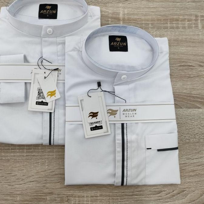 ➲ Koko Pria Moderen ARZUN, Koko pria putih polos lengan panjang pendek, baju muslim pria keren, baju