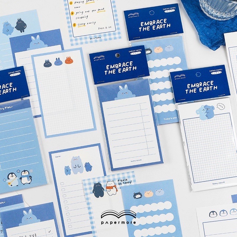 

30 Lembar Memopad Notepad Catatan Note Memo Blue Bear Korean Note