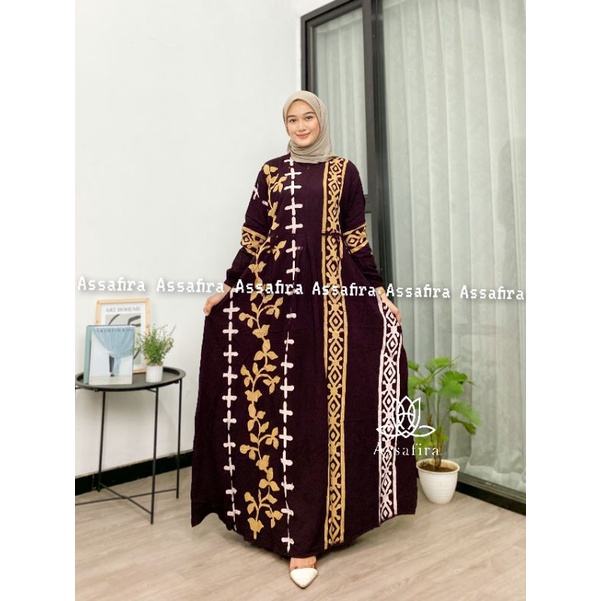 Gamis twill rayon premium motif terbaru dress remaja kekinian fashion wanita terlaris