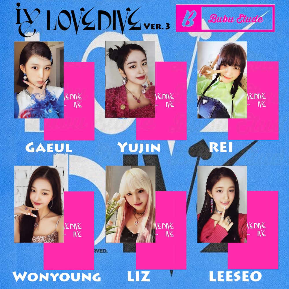 IVE LOVE DIVE VER.3 ALBUM PHOTOCARD UNOFFICIAL