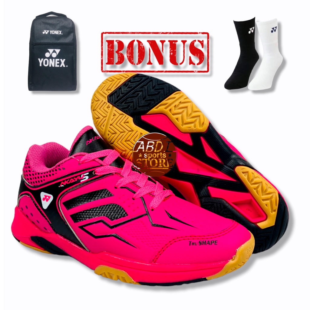 Sepatu Bulutangkis Yonex Akayu 5 Wanita Karet/ Sepatu Badminton Yonex Akayu 5 Wanita Anak Terlaris