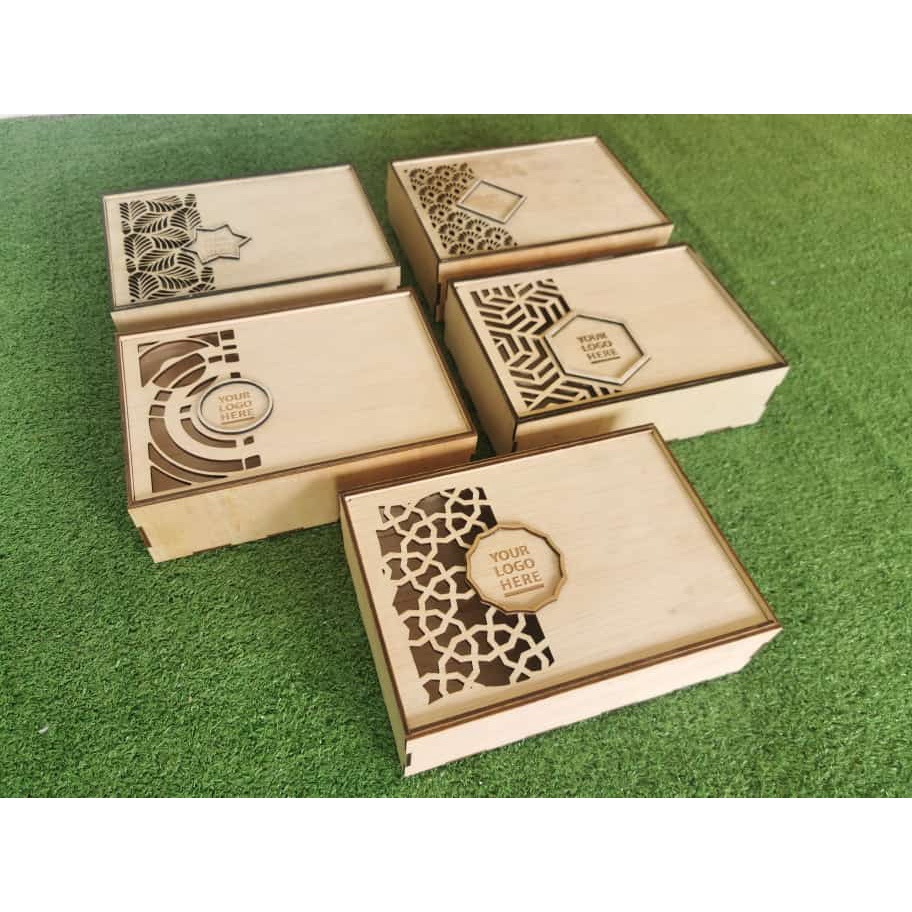 

Wooden Box Packaging Plywood Laser Cut Custom Grafir Logo