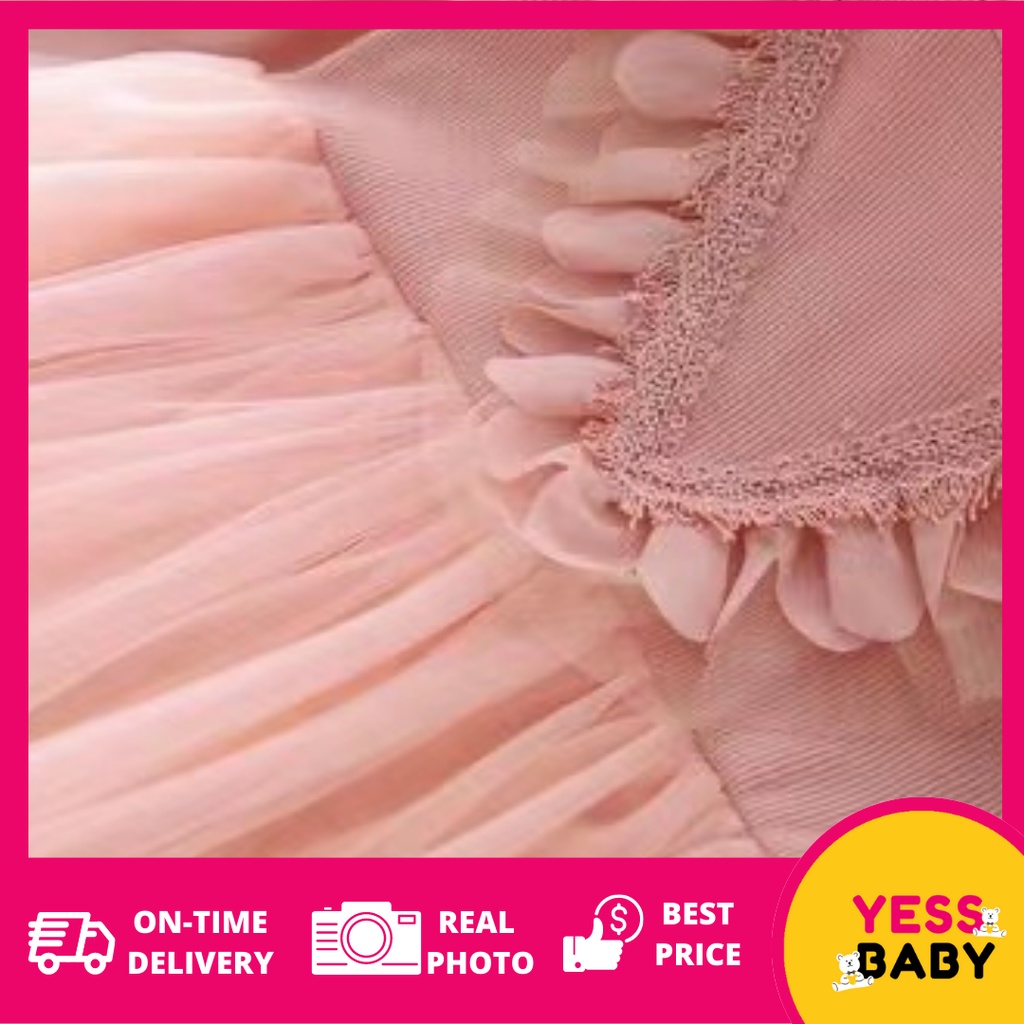 YESSBABY 0-6tahun SHERLYROSE Dress anak perempuan/Gaun bayi/Rok anak/Dress pesta lucu untuk anak/bayi cewek bordir renda gaun pesta anak perempuan import