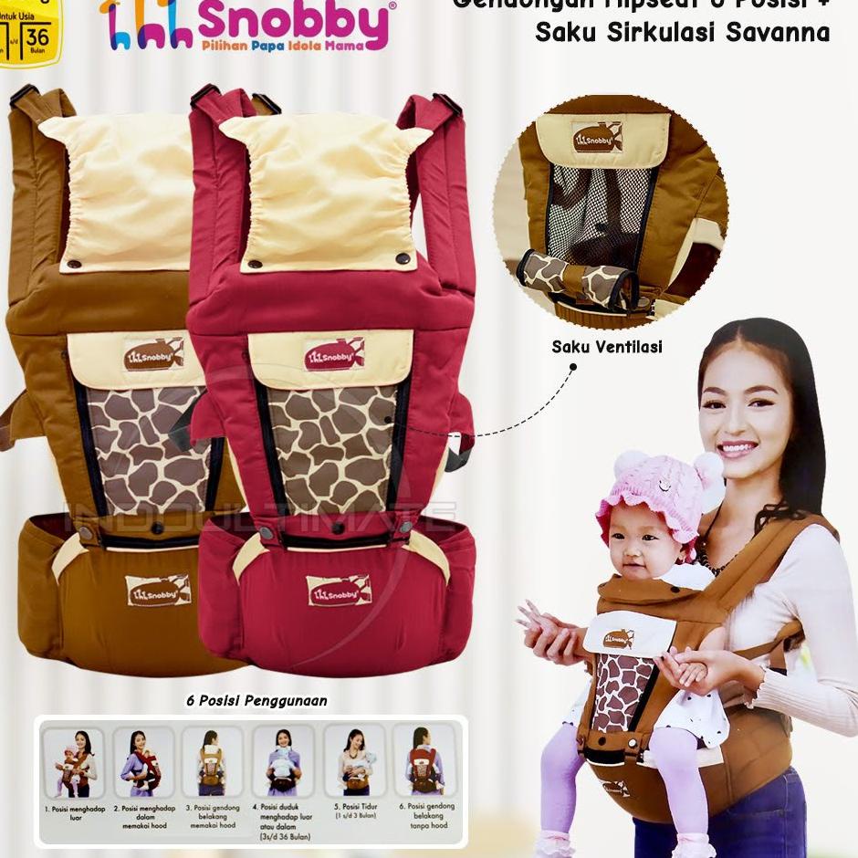 ℗ 6in1 Posisi Hipseat Gendongan Duduk + Penutup Kepala SNOBBY BY-552 Gendongan Depan Gendongan Bayi 