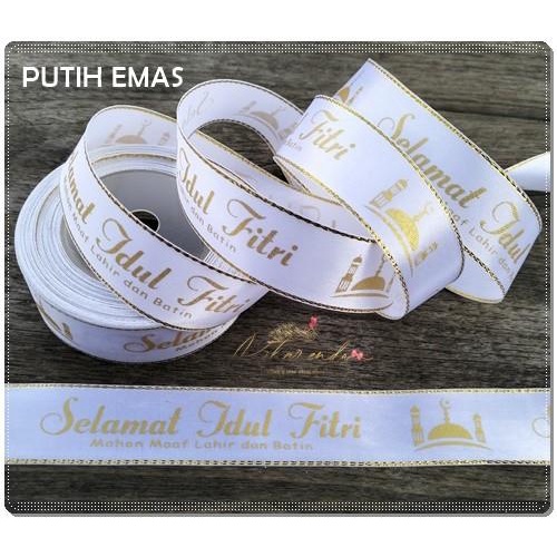 

Galb-275 : Pita Lebaran / Idul Fitri Saten List Emas 1 Inch (20 Yard) 026
