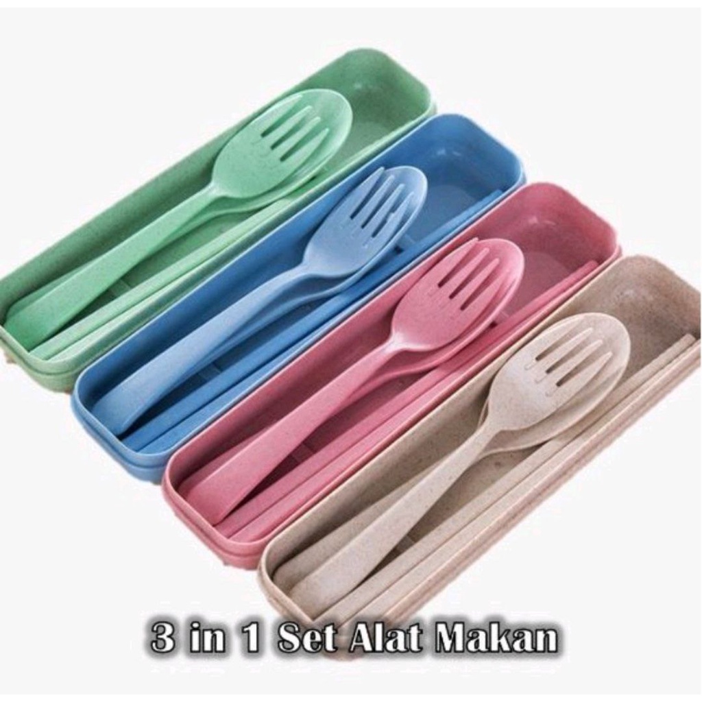 SENDOK SET GARPU SUMPIT PLUS BOX / SENDOK TRAVEL BOX BAHAN PLASTIK