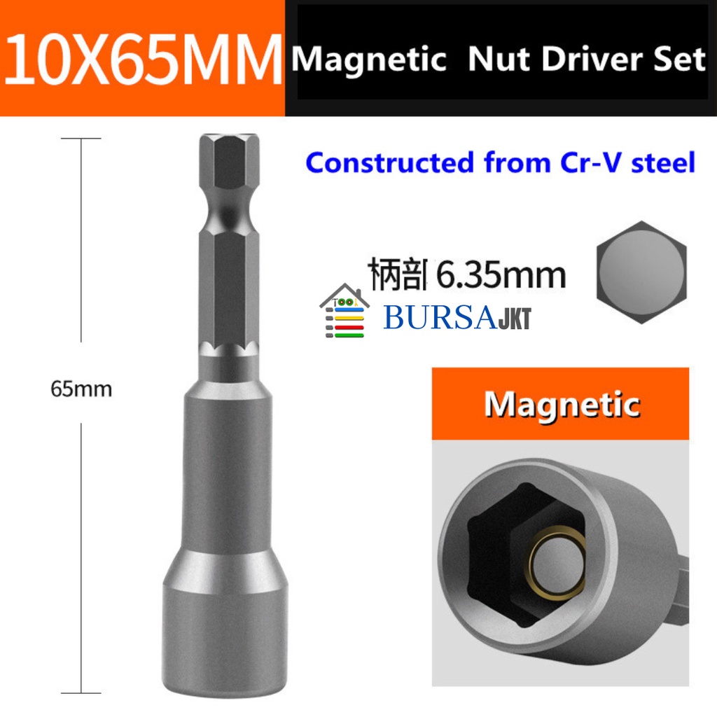 MAGNETIC HEX NUT /MATA BOR ROOFING 10 X 65MM