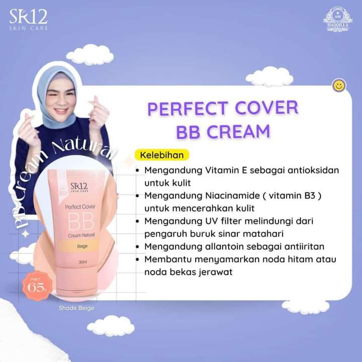 SR12 PERFECT COVER BB CREAM NATURAL 30 ML / MENGANDUNG SPF 20 / NATURAL LOOK / BASE MAKE UP / LIQUID FOUNDATION